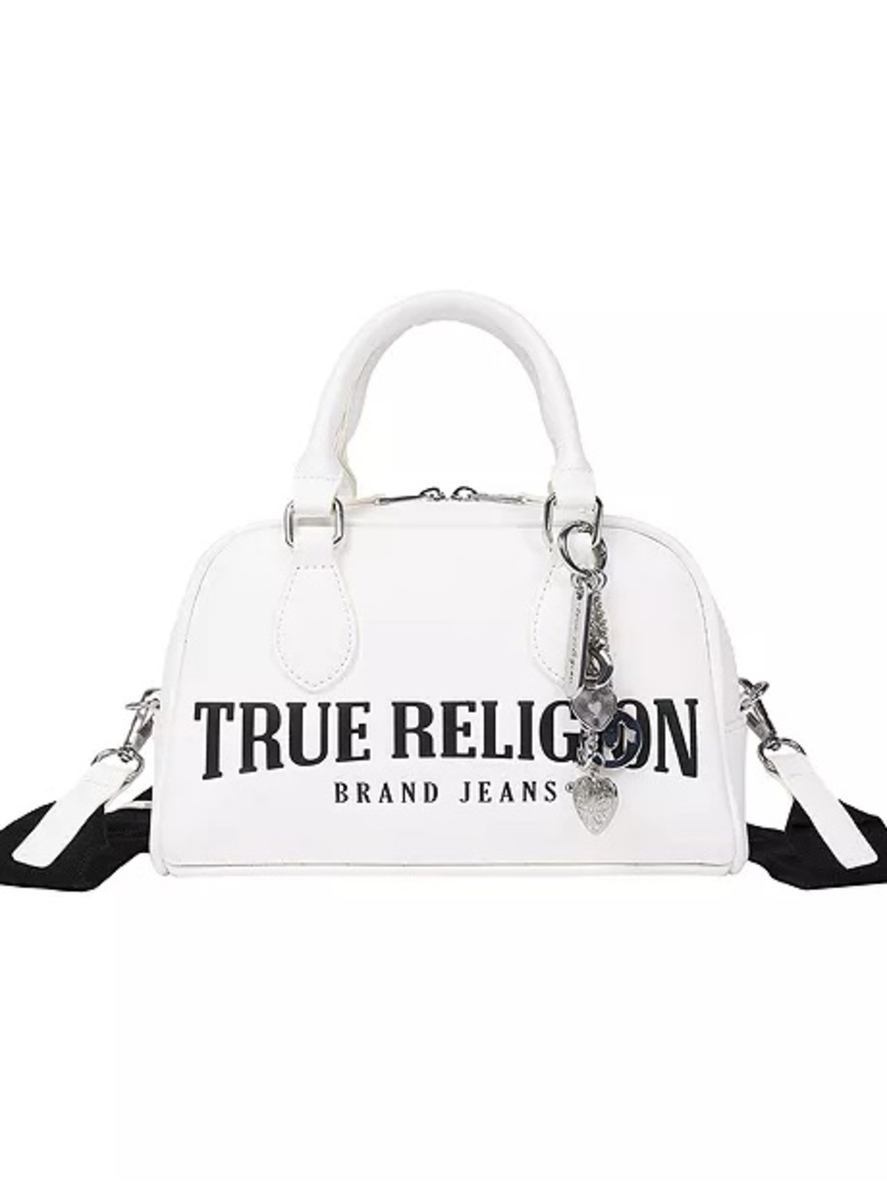 True Religion Bombe Logo Satchel Handbag with Charm